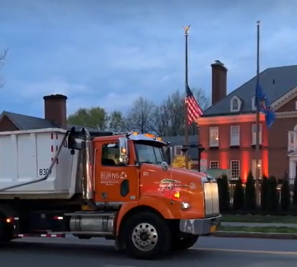 restoration crews at governor's residence