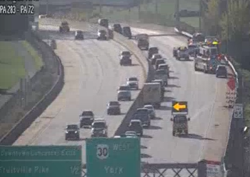 Route 283 Heavy backup increasing following Route 283 collision in Lancaster ...
