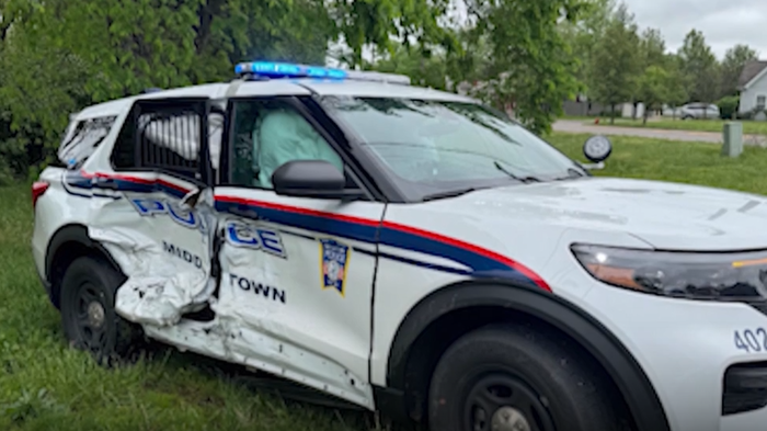 Middletown officer hospitalized after cruiser hit by stolen car during ...