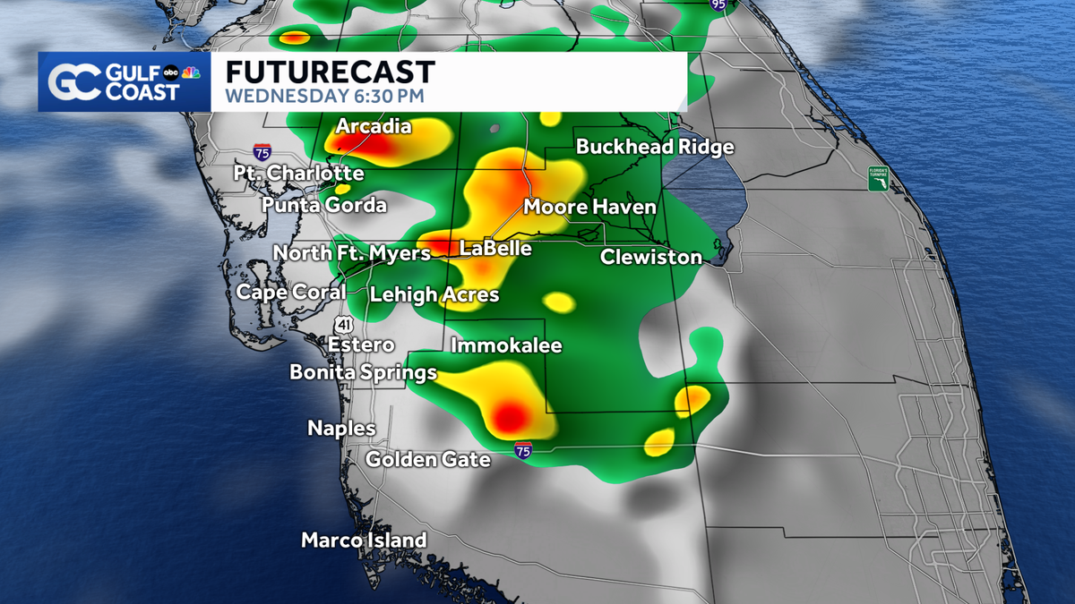 Afternoon storms return for parts of Southwest Florida Wednesday