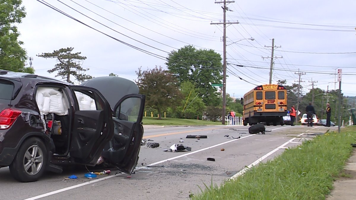 1 taken to hospital after crash involving school bus in Pleasant Ridge