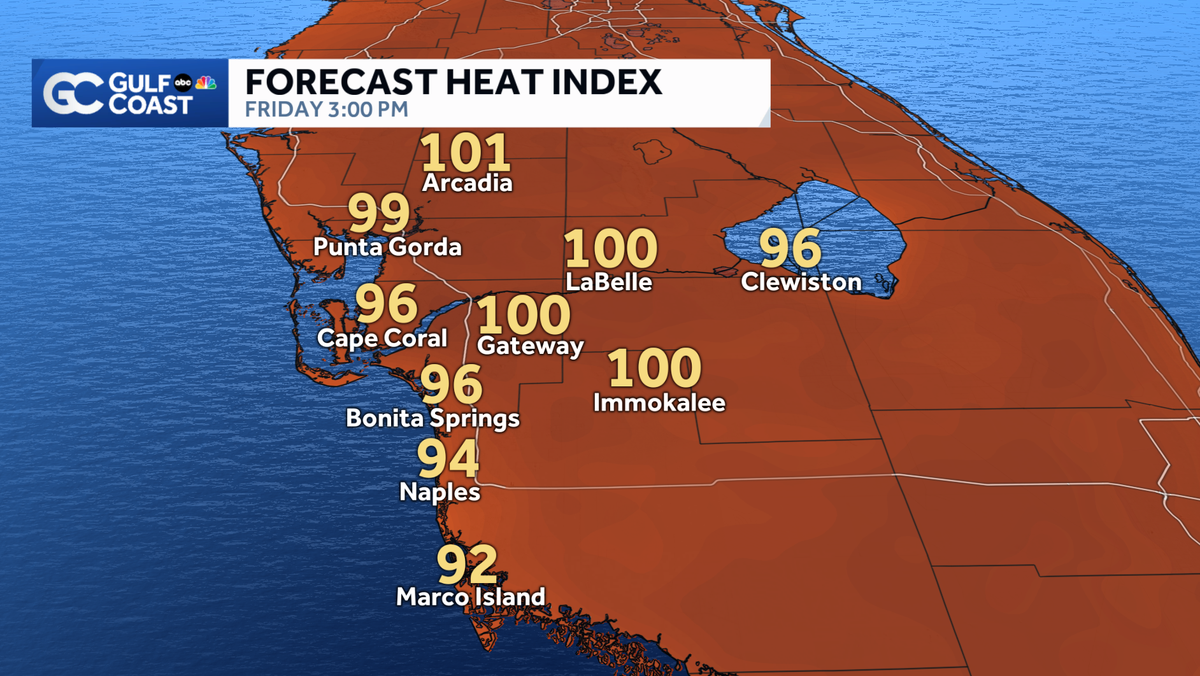 Turning up the heat and humidity across Southwest Florida