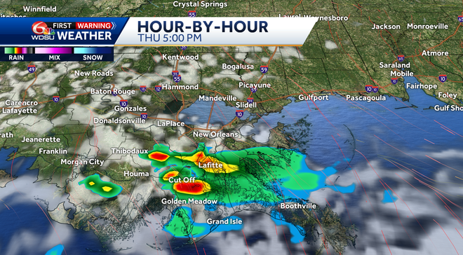 Cooler start, another round of afternoon storms in New Orleans