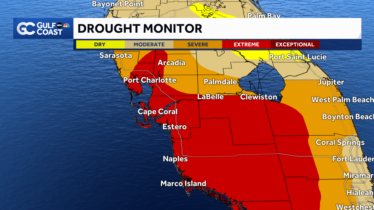 'Extreme' drought still grips most of the Southwest Florida Gulf Coast