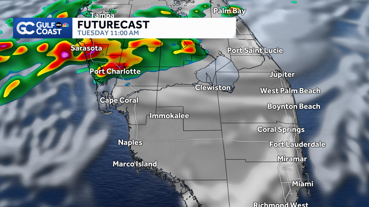 Morning coastal showers possible Tuesday