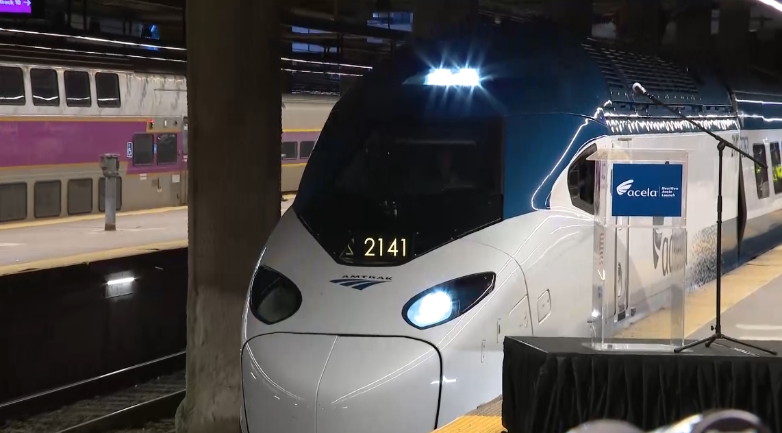 Amtrak's newest high-speed train makes inaugural ride into Boston
