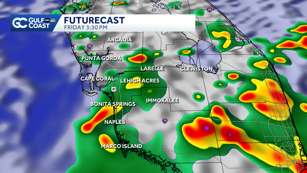 Another round of showers and storms Friday for the Gulf Coast