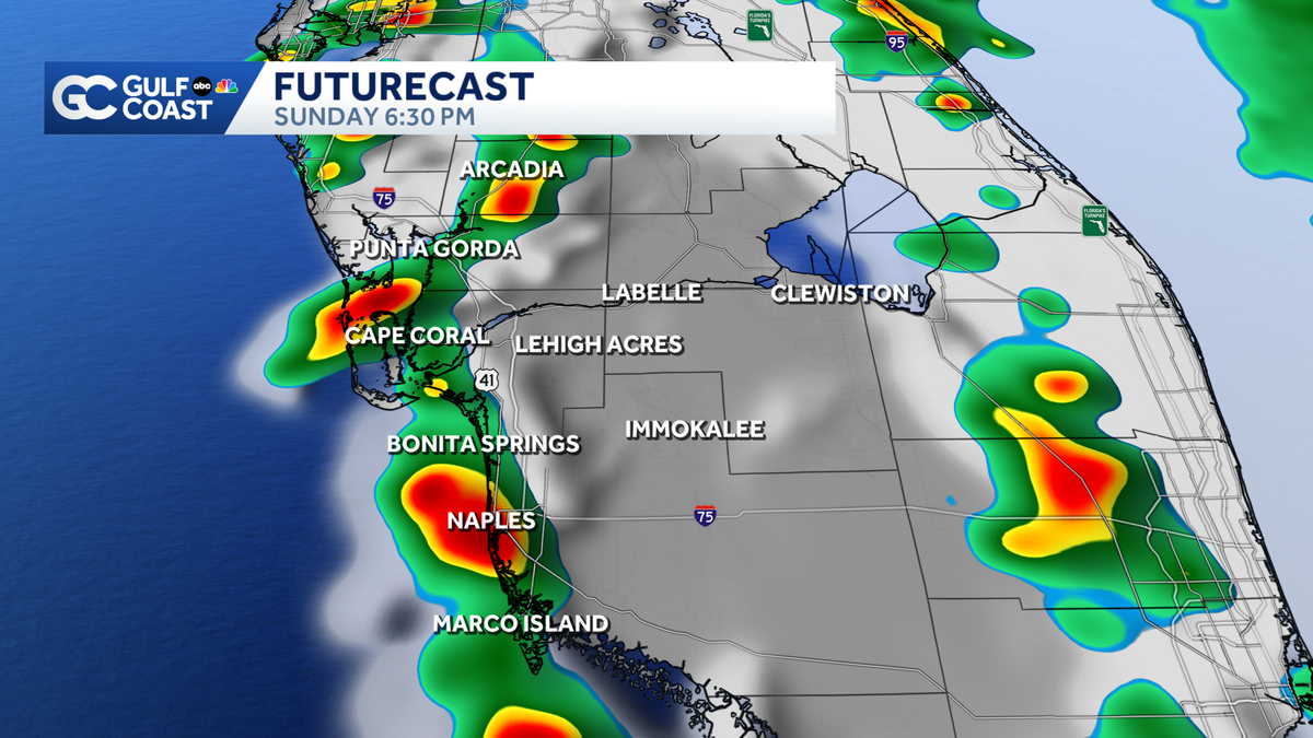 Breezy showers and storms expected Sunday afternoon