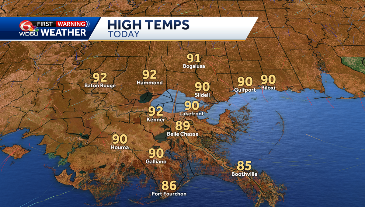Hot and dry start to the work week in your New Orleans forecast