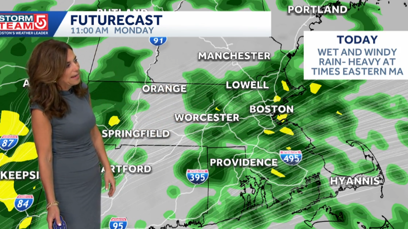 Slow-moving nor'easter bringing heavy rain, strong winds to Mass.