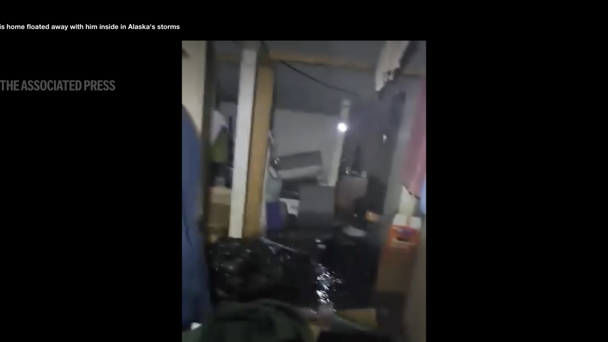 WATCH A man took videos as his home floated away with him inside in
