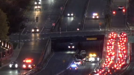Rollover crash snarls traffic on Soldiers Field Road in Boston