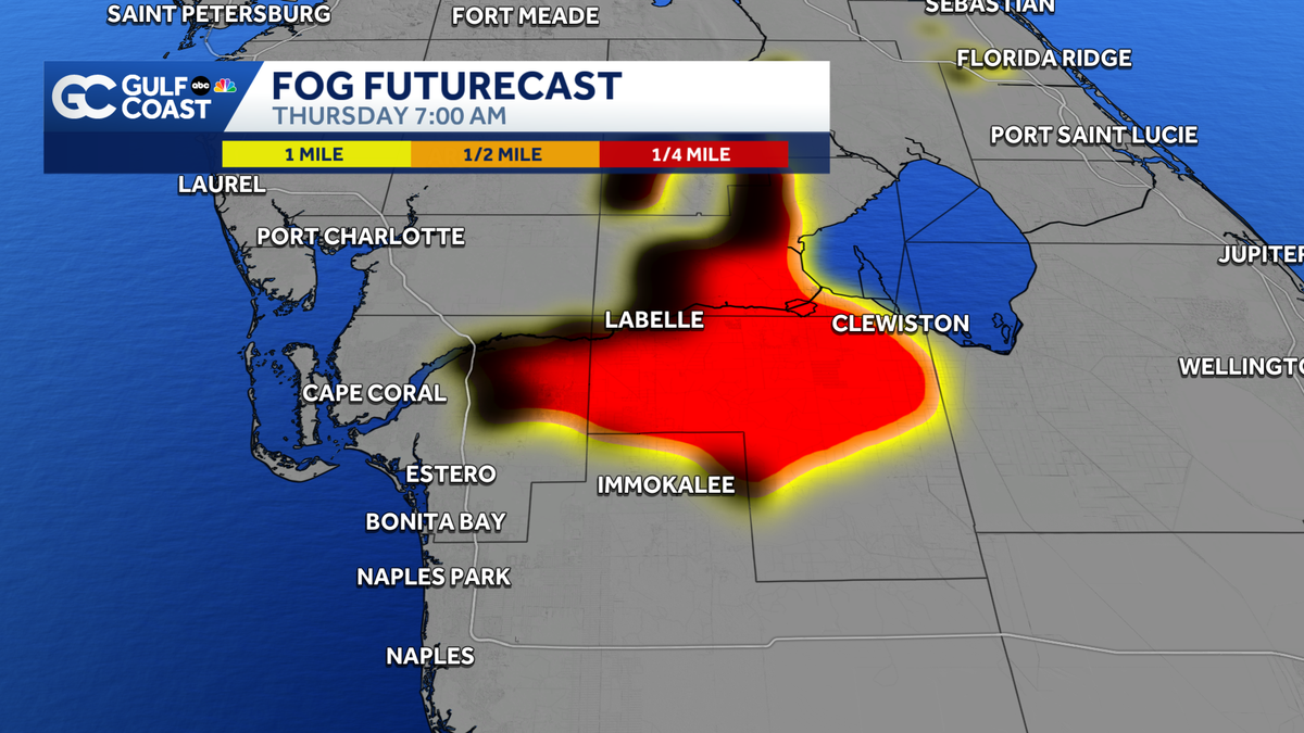 Patchy fog forms once again Thursday morning