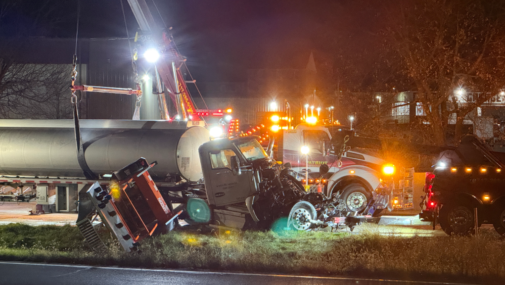 Crash involving tanker truck causes extensive closure on Route 283 in ...