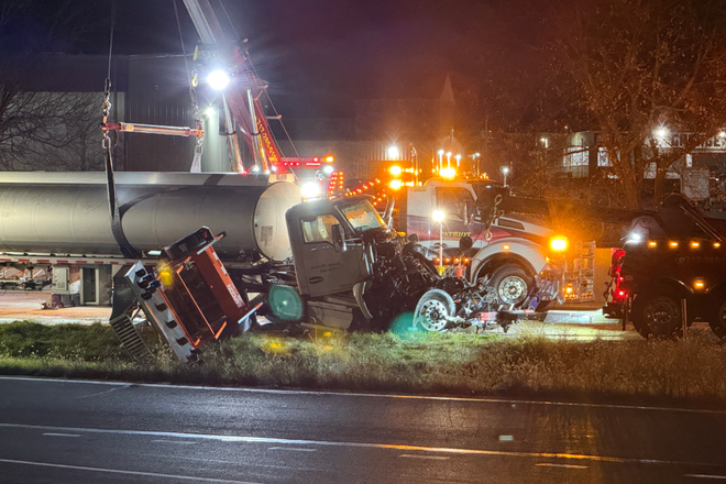 Crash involving tanker truck causes extensive closure on Route 283 in ...
