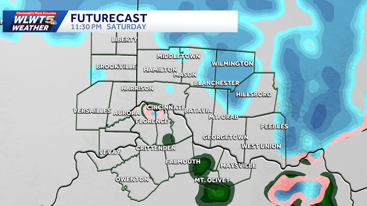 Hour-by-hour forecast: When and where snow will move into Cincinnati