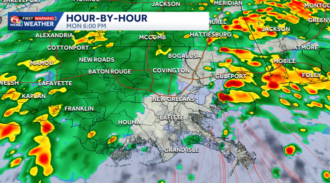 Mostly cloudy with spotty showers for Sunday before heavy rain Monday