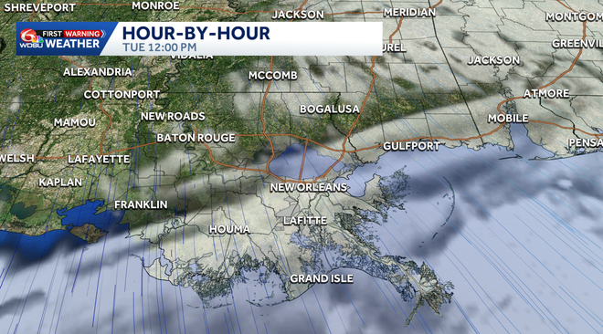 Mostly cloudy with spotty showers for Sunday before heavy rain Monday