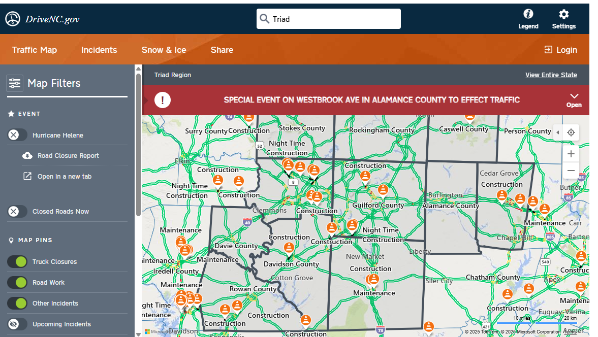 Check road conditions, travel alerts, traffic cameras as winter storm impacts North Carolina