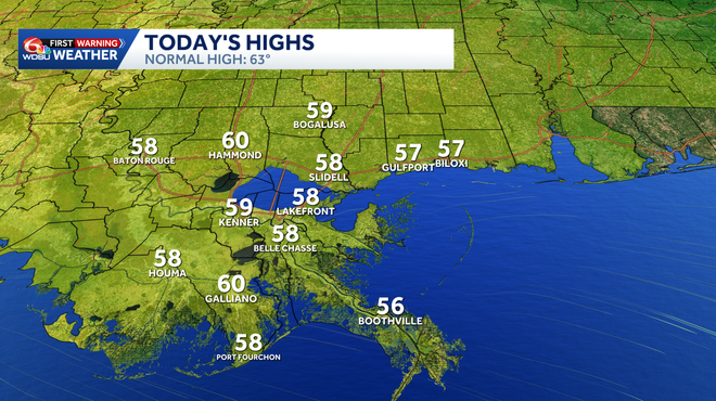 today's high temperatures