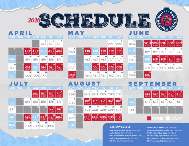 Harrisburg Heat Schedule 2027