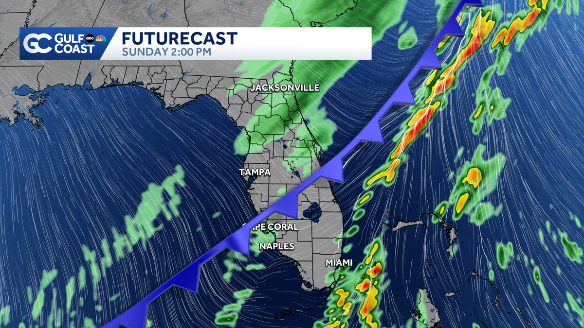 Strong cold front to move through the Gulf Coast Sunday