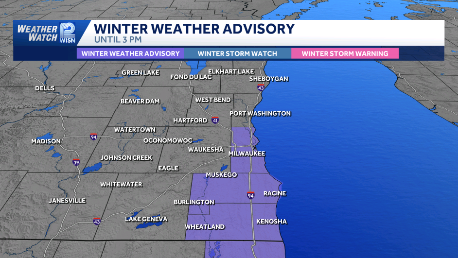 Lake effect snow impacts parts of SE Wisconsin Sunday