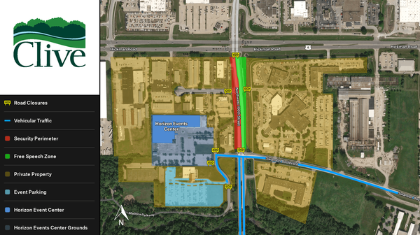 road closures for trump visit to clive