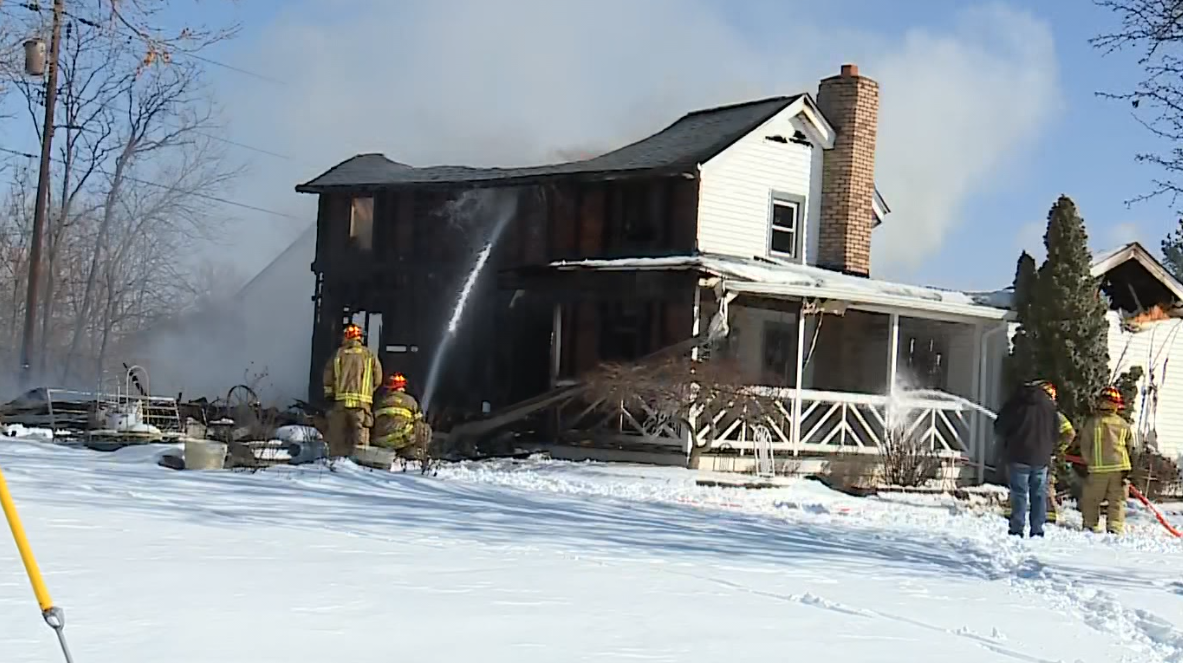 2 hospitalized after fire causes partial home collapse in northern Kentucky