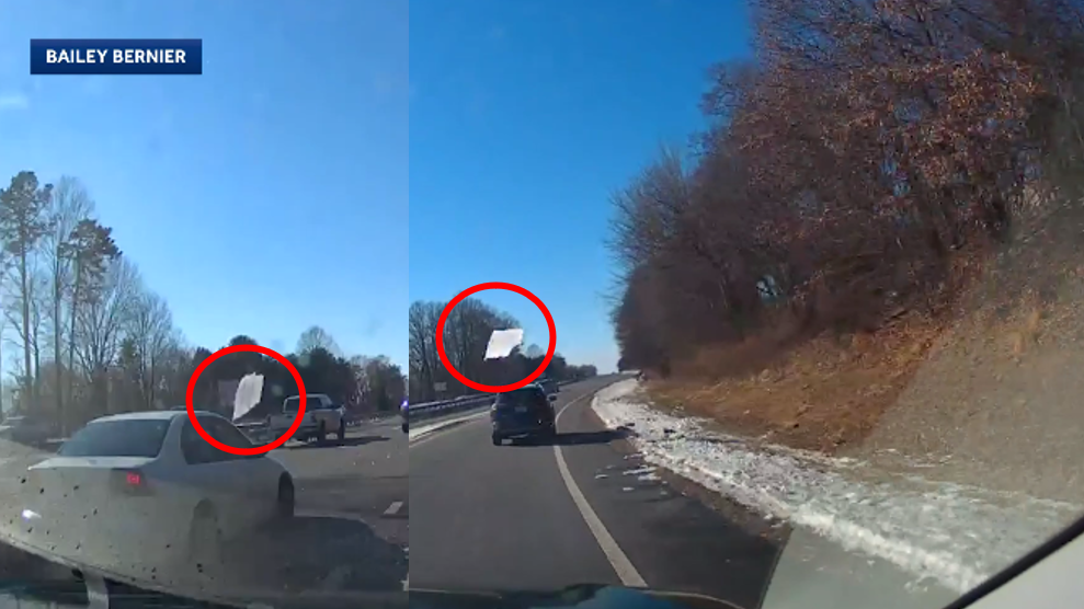 MUST WATCH VIDEO: Drivers dodge ice flying off cars on U.S. 421 near Winston-Salem