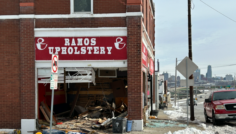 Driver seriously injured after crashing into KCK business