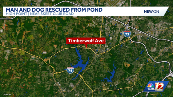 Man and dog rescued from freezing pond in High Point