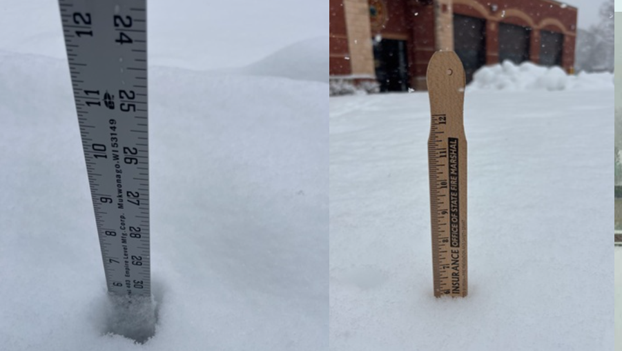 How much snow has fallen so far in North Carolina