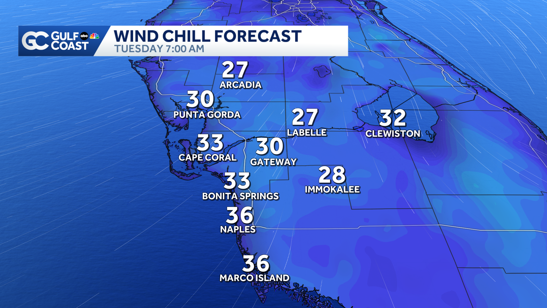 Freeze warnings for the Gulf Coast Monday night and Tuesday morning - WBBH