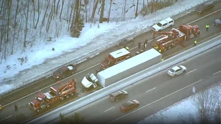 Driver dies after tractor-trailer overturns in Route 2 crash, state ...