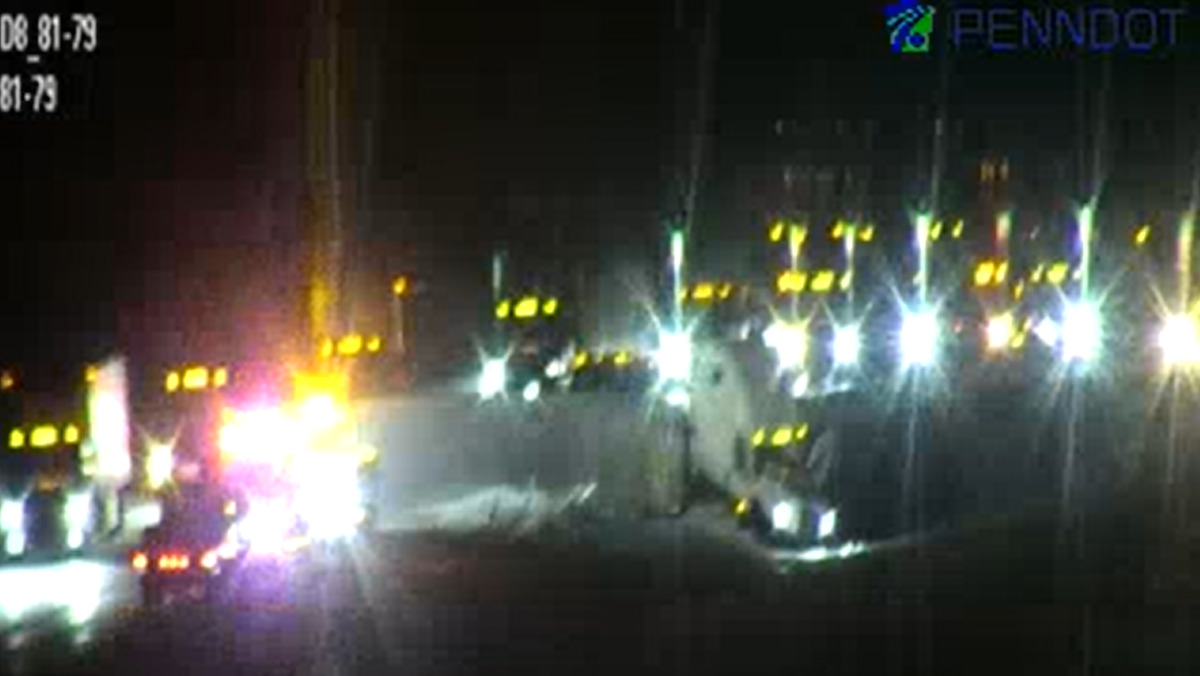 Tractor-trailer carrying milk crashes on I-81, blocks traffic