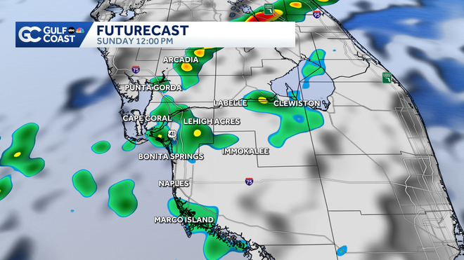 Cold front brings rain and gusty winds to Gulf Coast Sunday