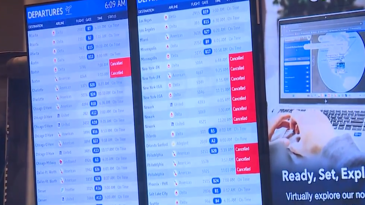 Snow and government shutdown disrupt travel at CVG Airport
