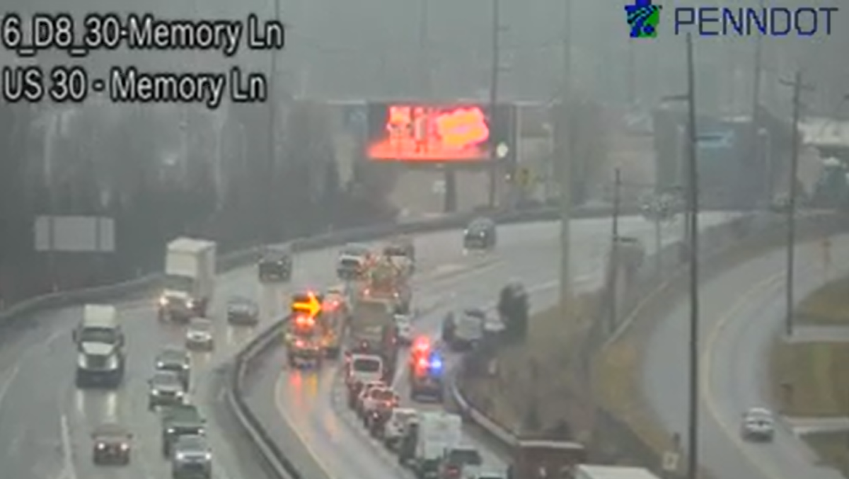 Traffic nearly stopped due to Route 30 crash in York County, Pa.