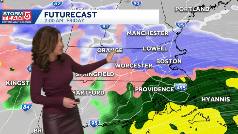 Video: Snow, sleet to make for slippery commute later Thursday