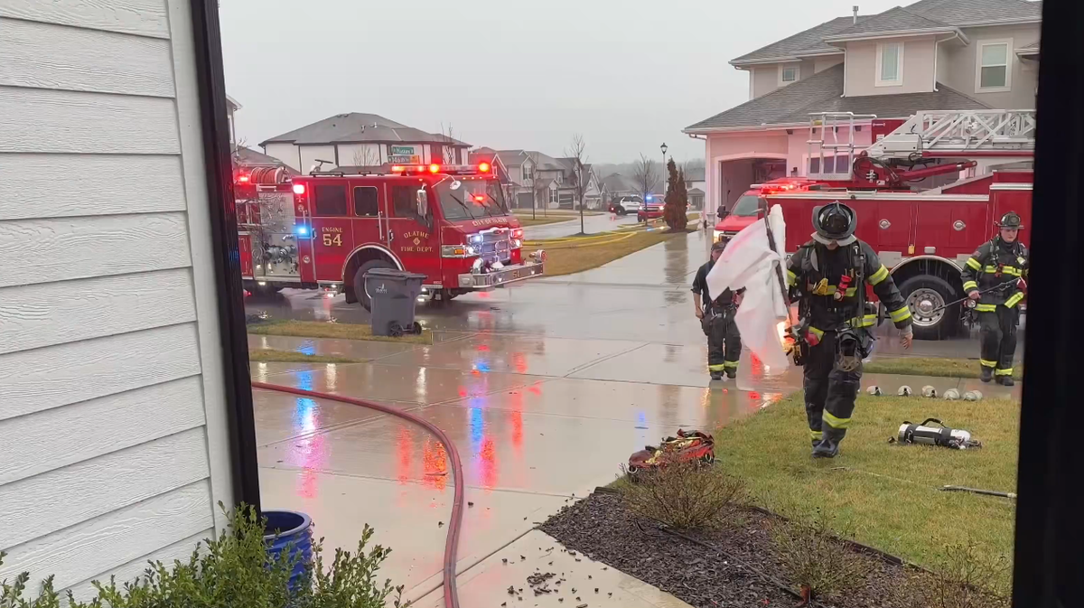 Olathe home catches fire after apparent lightning strike