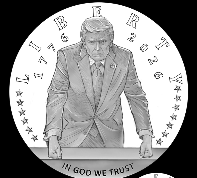 president trump gold coin design
