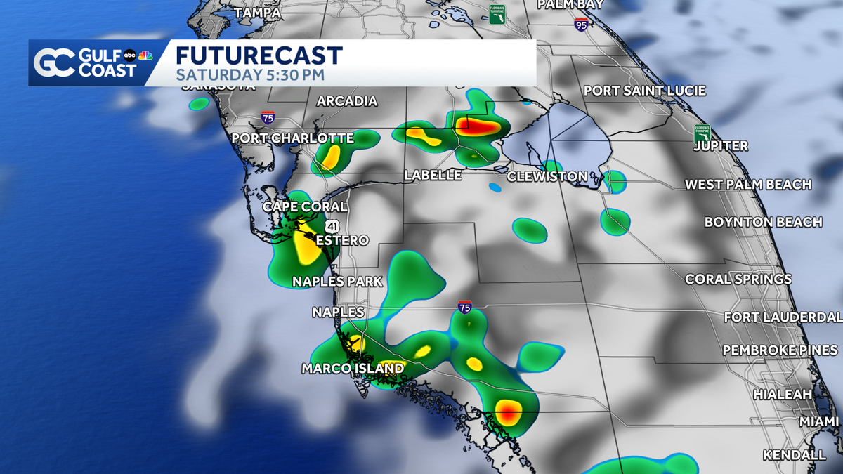 Hot and humid Saturday with scattered storms