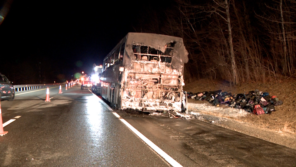 Bus carrying New Hampshire students from Jay Peak catches fire