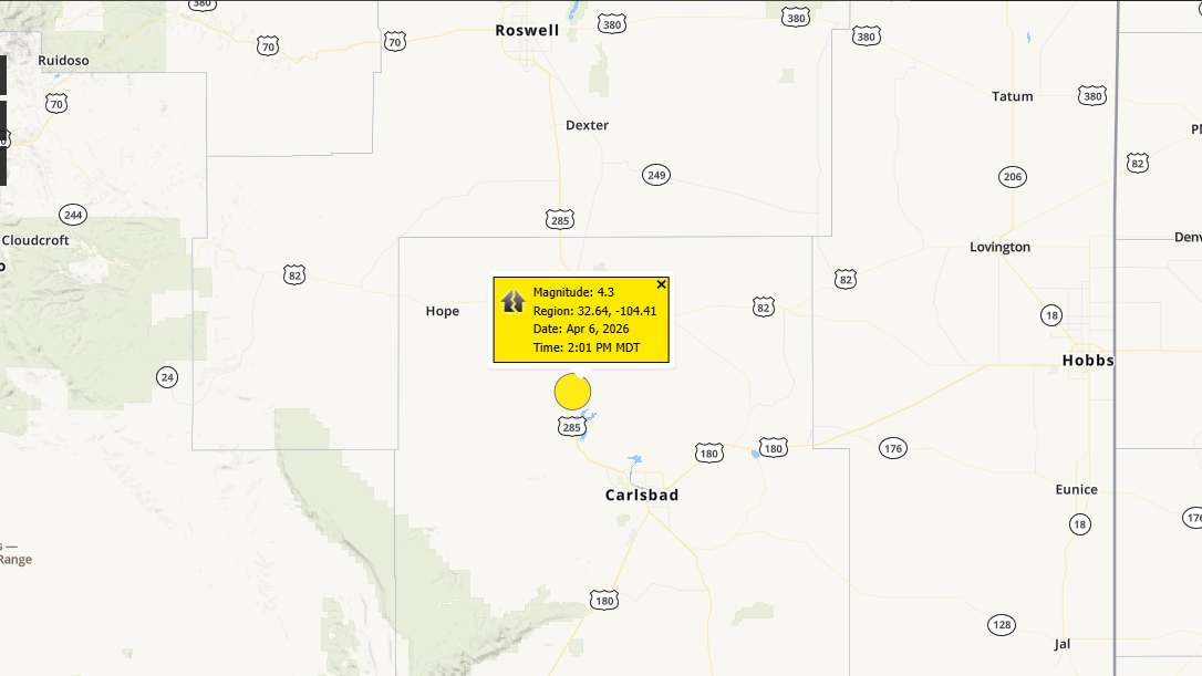 Magnitude 4.3 earthquake rocks southern New Mexico