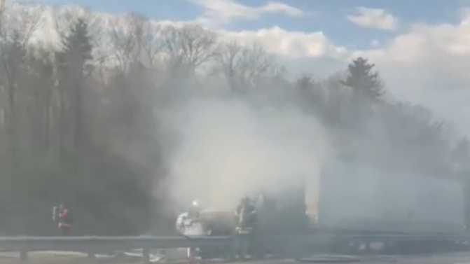 Crash involving tractor trailer causing delays on Maine Turnpike