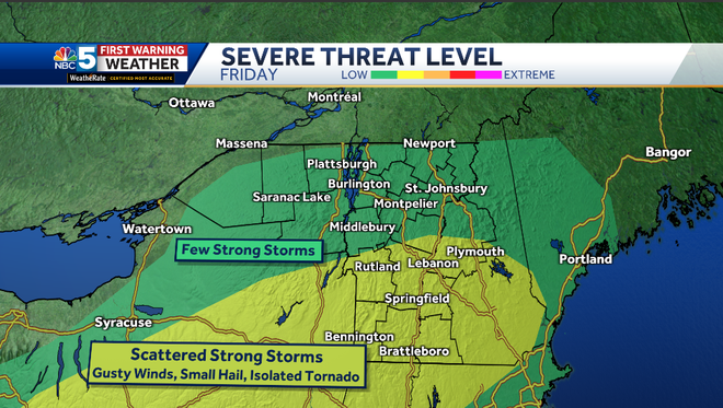 Severe weather to impact parts of central Vermont Friday