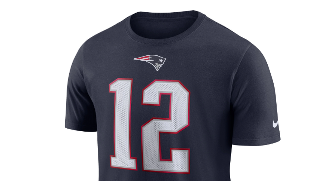 NFL Team Apparel Blue Tom Brady #12 New England Patriots T-Shirt Men's Size  L