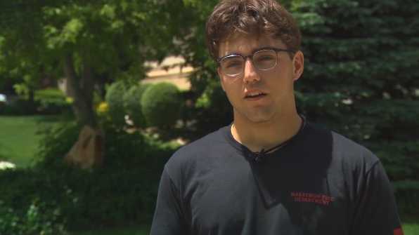 Jesse Mecham has dreamed of becoming a firefighter. “It's one of the best jobs in the world,” he said. After becoming homeless, Jesse was taken in by his grandfather, whose footsteps he’s now following.
