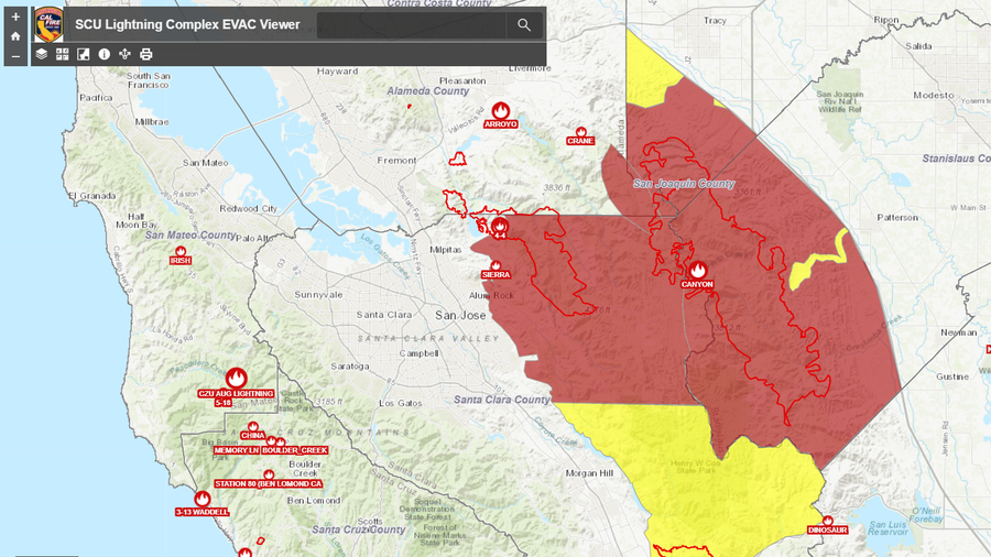 Northern California Evacuation Map